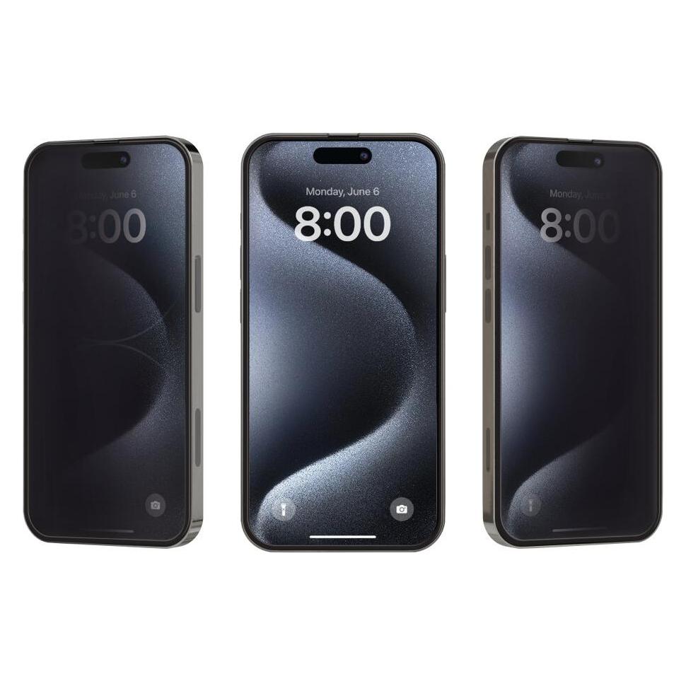 prio 3D Anti-Spy Panzerglas für iPhone 17 Air (6,5 Zoll) schwarz (1 Stk., Apple iPhone 17) (PSG-1663)