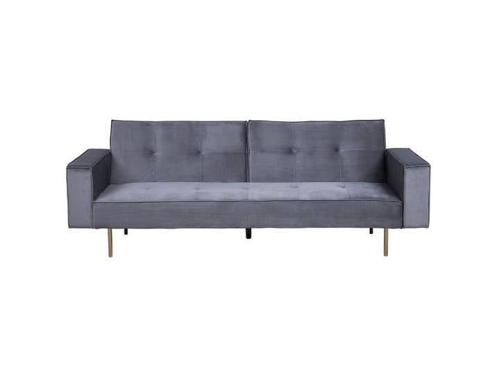 3-SITZER-SCHLAFSOFA Samtstoff Grau Visnes