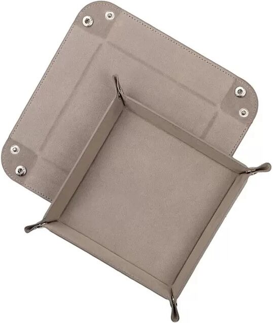 INF PU Leder Schlüsselablage - Faltbare Aufbewahrungsbox für Schlüssel, Schmuck und Accessoires Grau