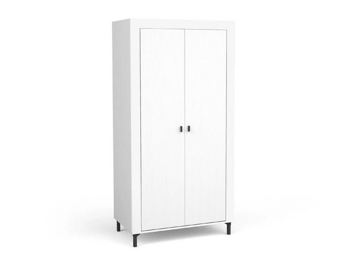 Beautysofa Drehtürenschrank Zweitürer Monta mit zwei Ablageflächen und einer Kleiderstange