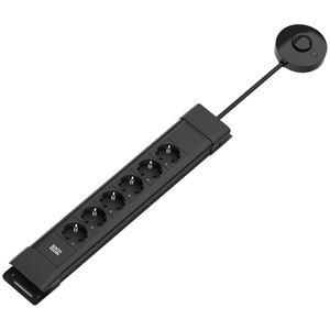Bachmann Steckdosenleiste 330.142 Connectus, 2m, 6-fach in schwarz, mit Fußschalter