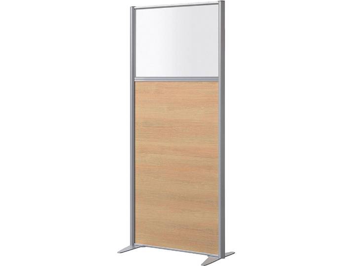 Cloison B-zen semi vitrée bois H 180 x P 81 cm - Hêtre pied fixe aluminium - Cloisons de séparation - Bruneau