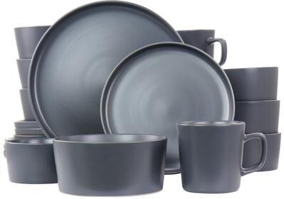Elama Luxmatte Dark Grey 20 Piece Dinnerware Set