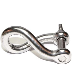 PRIOstahl Schäkel 244, 1000kg, Ø 5mm, gedrehte Form, Edelstahl
