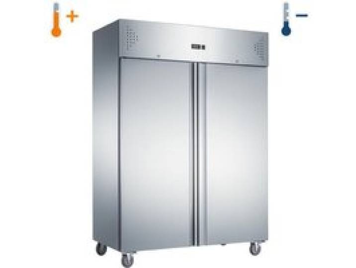 Armoire réfrigérée GN 2/1 - inox double porte - 791 L - R290 - positive/négative