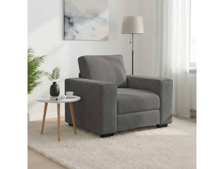 HEFZGDB Sessel Dunkelgrau 60 cm Samt Sofasessel Relaxsofa mit Samtstoff und Sperrholz-Armlehnen für Wohnzimmer Schlafzimmer Arbeitszimmer Entspannen Komfort Sitzmöbel Stilvolles