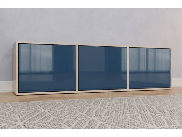 Büro Sideboard nach Maß - RAL 5000 Violettblau - 50x175x38cm - Individuell konfigurieren
