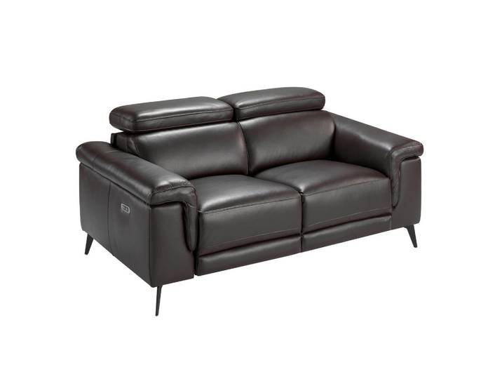 Angel Cerda Angel Cerdá 2-Sitzer Relaxsofa aus schokoladenbraunem Leder, Braun, Schwarz, Echtholz,Kiefer, Essen/Getränk, Füllung: Polyurethan (PUR),Polyurethan (PUR),Polyurethan (Pur), einzeln stellbar, 170x99x103 cm, Wohnzimmer, Sofas & Couches, Sofas, 2-Sitzer Sofas