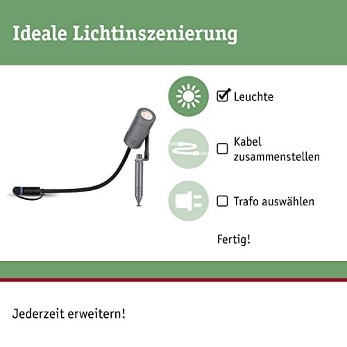 Paulmann Plug & Shine Radix LED-padverlichting, grijs