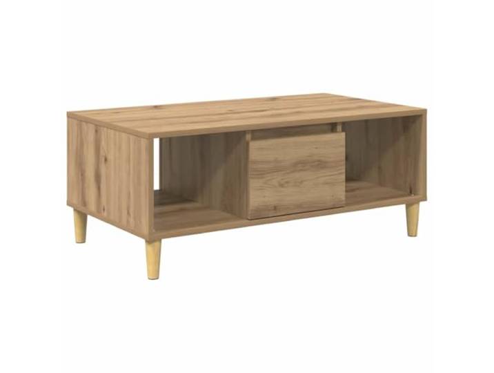 Moderner Couchtisch aus Holz mit Regal, 90 x 50 x 26,5 cm