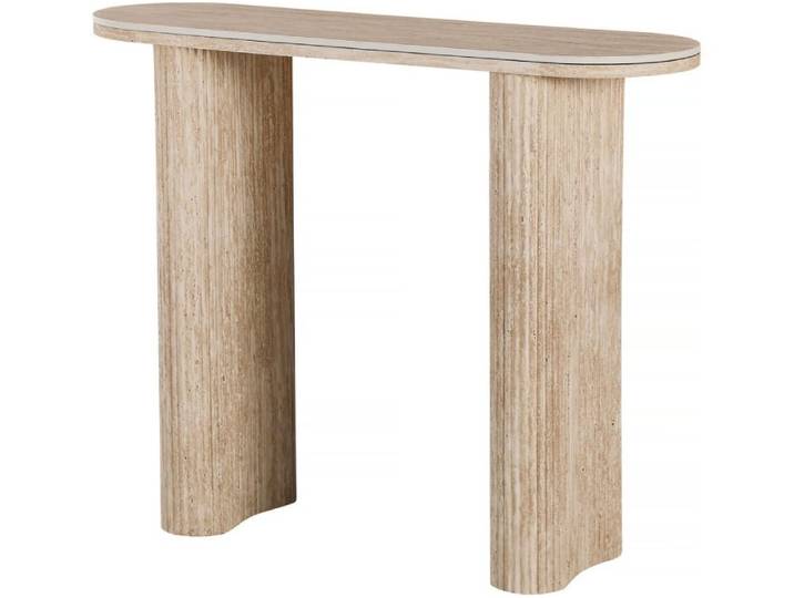 Console en céramique effet travertin marron l100 cm