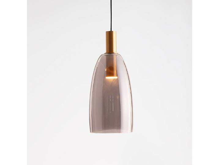 Suspension Imatia type C Ø 14cm Doré/Doré aluminium / verre fumé LED non-remplaçables Module LED