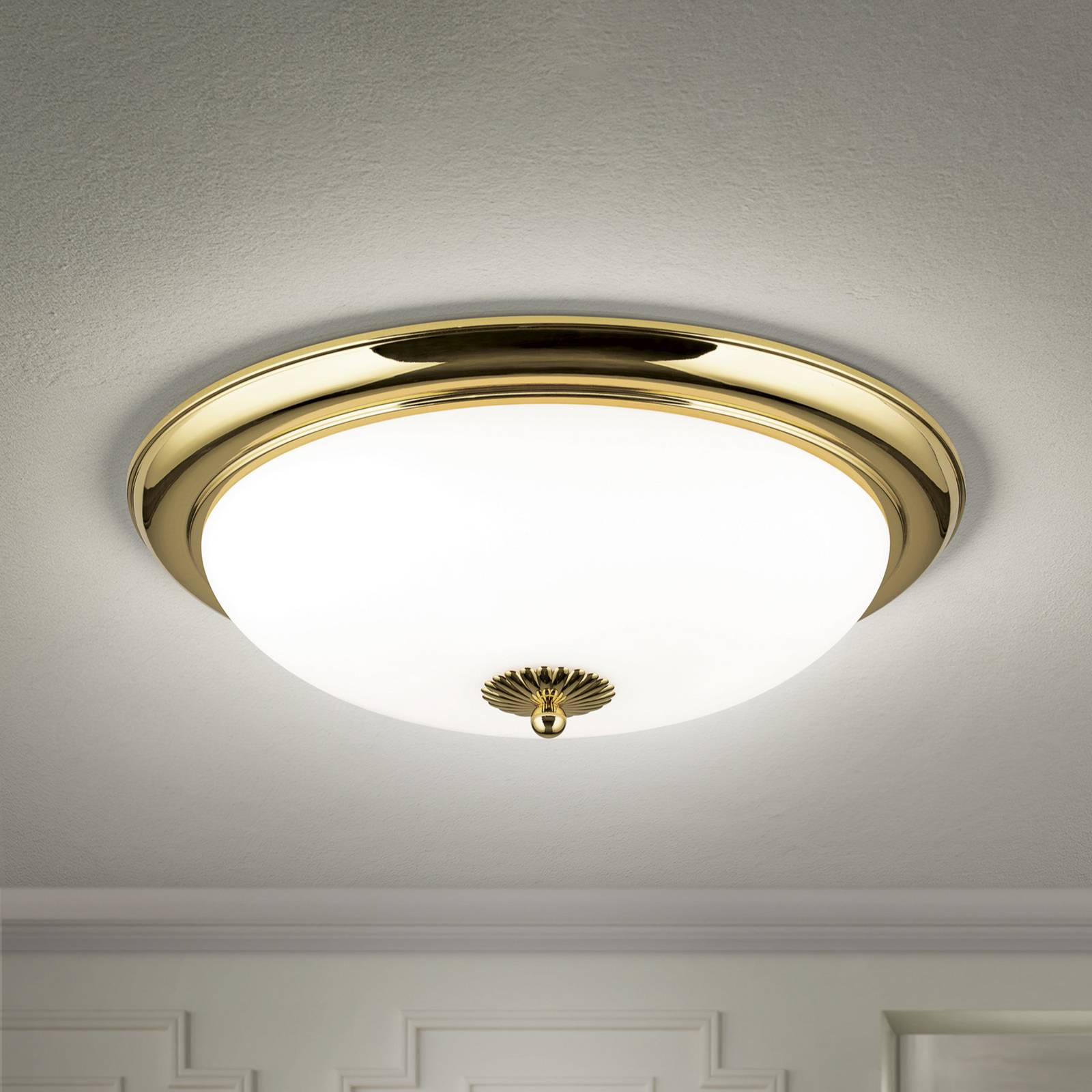 Orion Lámpara de techo Empire, atenuable, Latón / Oro, Salón / Comedor, Metal, Clásico, Lámpara de techo