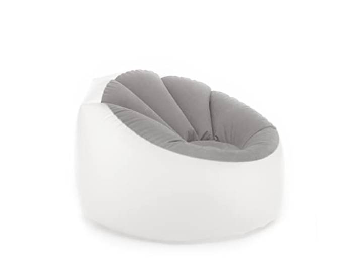 InnovaGoods - Opblaasbare LED Fauteuil, Veelkleurige Verlichting met Afstandsbediening, Waterbestendig IP67, Draagbaar, Geschikt voor Binnen en Buiten, Grijs, Transparant