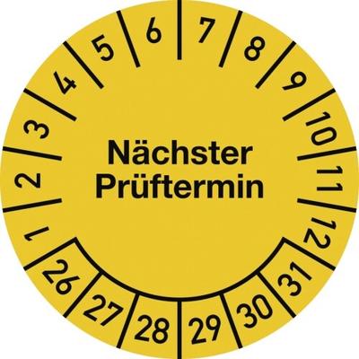 Dreifke® Prüfplakette geprüft am: durch:... 2026-2031, Dokumentenfolie,Ø 40 mm,10 Stück/Bogen