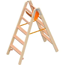 Layher Holzstehleiter mit 80mm breiten Stufen, beidseitig begehbar 5 Stufen / Länge ...