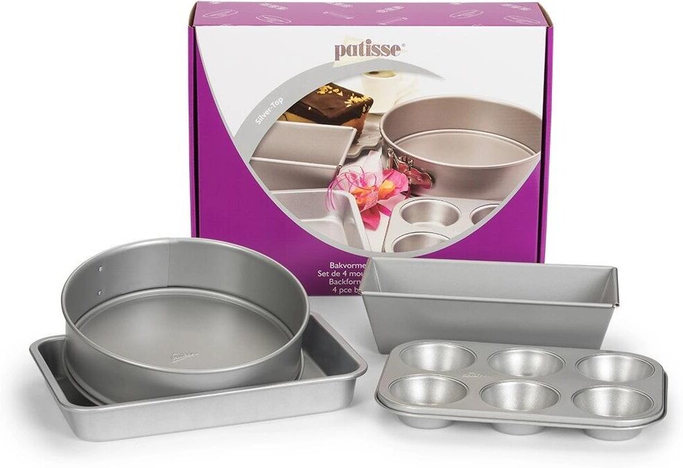 Backform PATISSE "Silver-Top 4-teilig", silber, Stahl, Küchenformen, Backform, 4-teiliges Backformen Set silber Einheitsgröße
