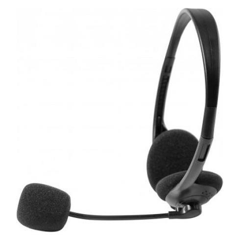 Exertis Connect Stereo Headset mit Mikrofon, schwarz, 2 x Klinkenstecker 3.5mm (2,4m Kabel) (Kabelgebunden) (059222)