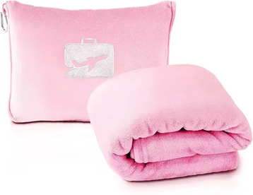 Inspire Curations Portable Folding Flannel Airplane Travel Blanket pink Purple 01 50x60in (127x152cm
