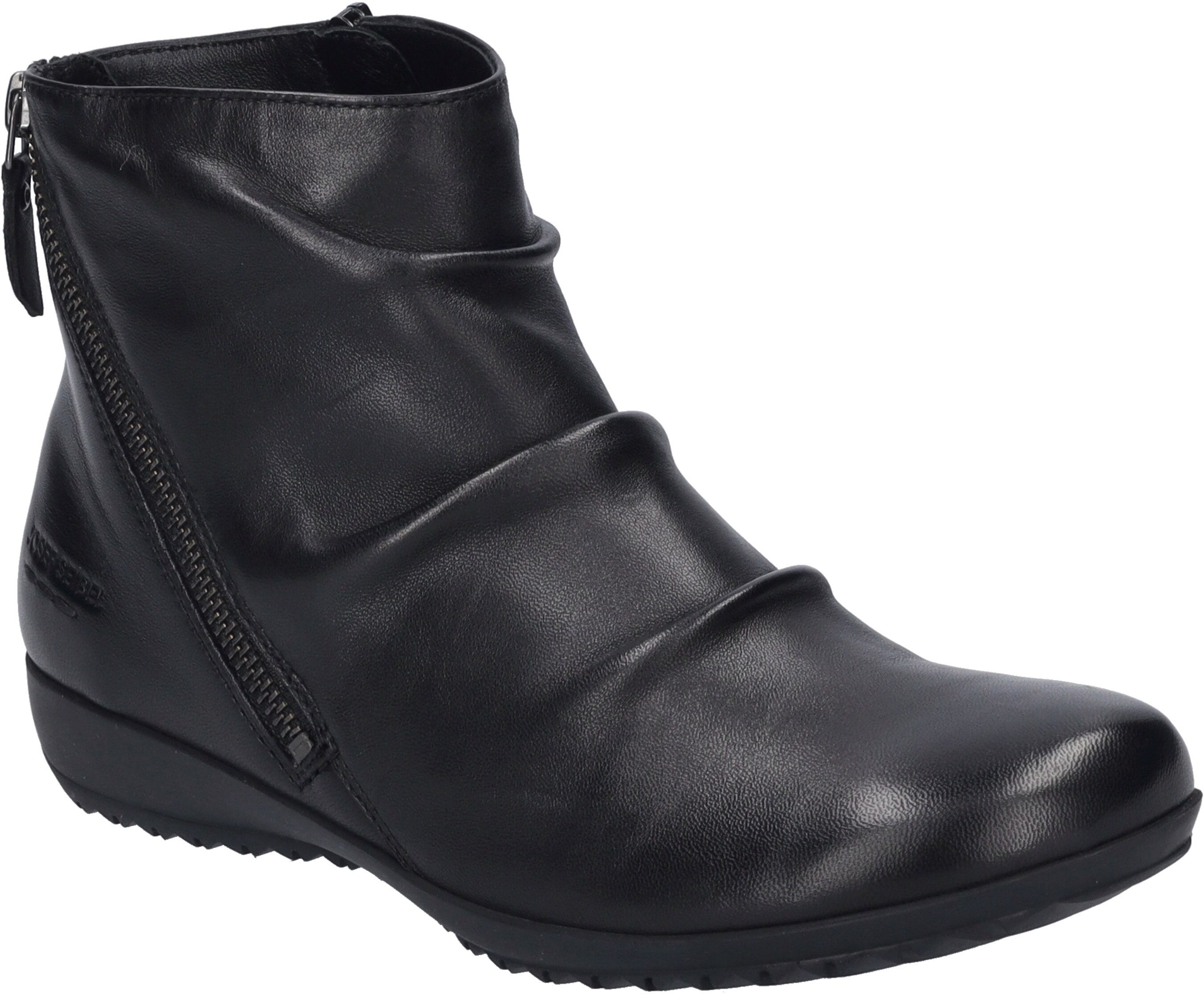 Stiefelette JOSEF SEIBEL "Naly 61", Damen, Gr. 38, Textil, schwarz, Leder, Schuhe Stiefelette, Reißverschluss Stiefel, Winterstiefelette mit kleinem Absatz