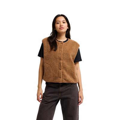 Fleecepullover QUIKSILVER "Cropped", Damen, Gr. XS, rawhide, Obermaterial: 100% Polyester., Pullover Fleecepullover
