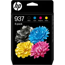 HP, Druckerpatrone, Hewlett-Packard 937 CMYK Original Ink Cart 4-Pack, 937 (BK)