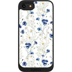 Nivocase Handyhülle für Apple iPhone 7 Hülle NIVOpure Case Schwarz Blume Blumen Muster (Apple iPhone 7), Smartphone Hülle, Schwarz