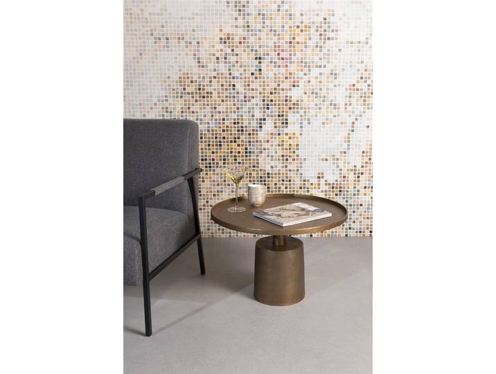 Runder Design Beistell- / Couchtisch „Mason“ Antik Brass White Label by Bloomingloft