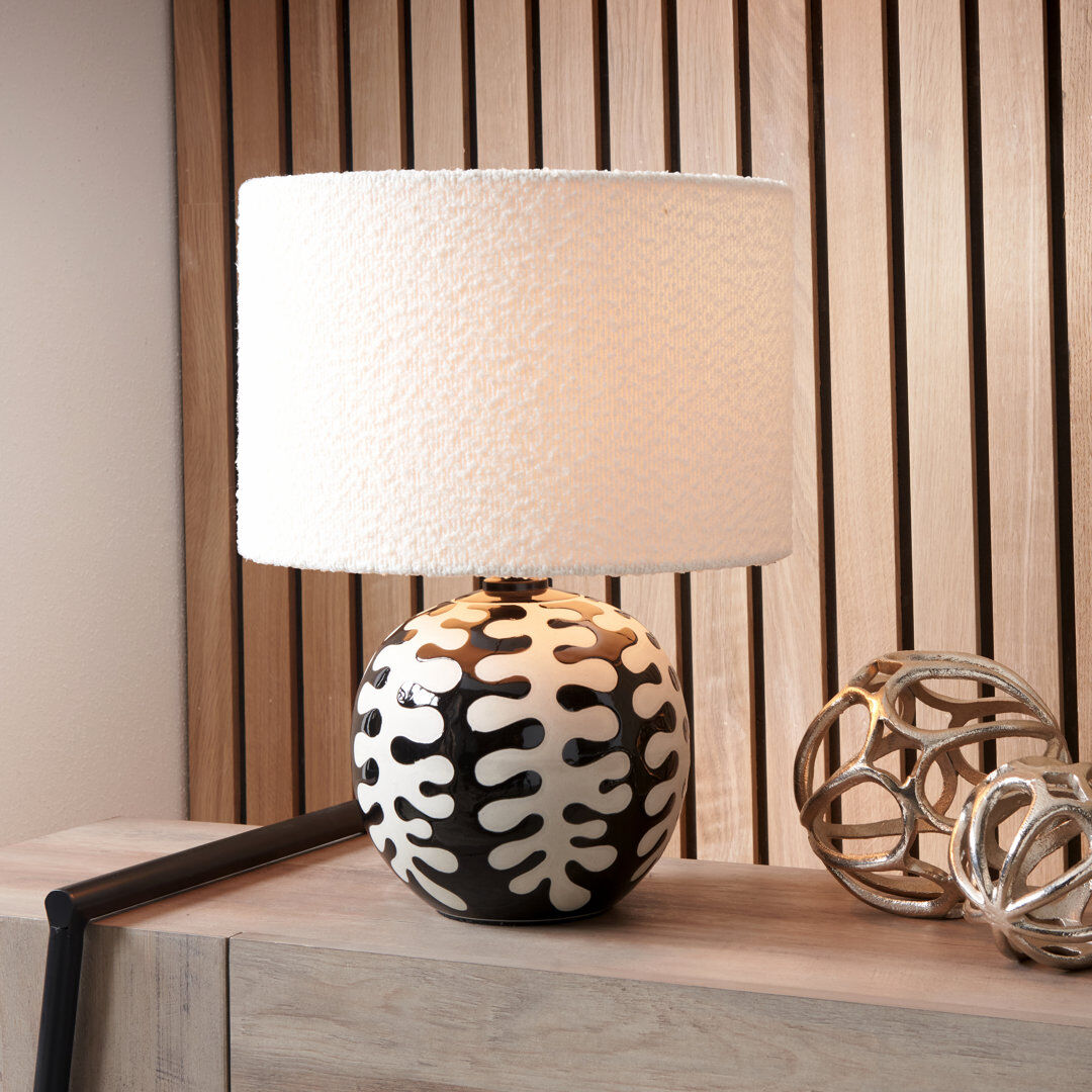 Canora Grey Ceramic Table Lamp Black 43cm H X 30cm W X 30cm D