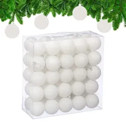 Relaxdays Weihnachtskugeln 50er Set Weiß,Silber