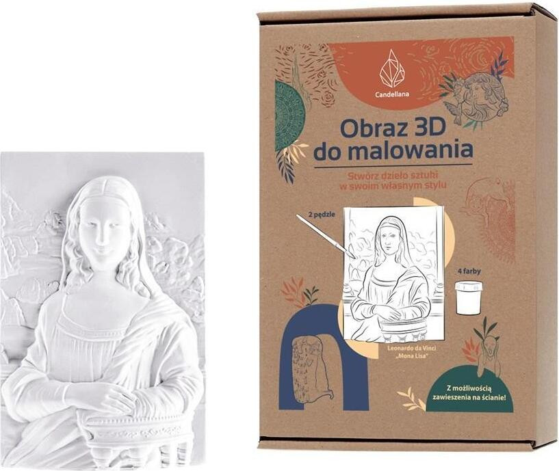 Candellana Kids 3D-schilderij om te beschilderen Mona Lisa