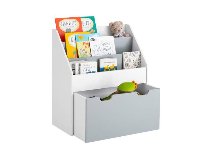 SoBuy Kinderregal Grau, Holzwerkstoff, 63x70x30 cm, Baby- und Kindermöbel, Babyzimmer, Babyregal & Kinderregal