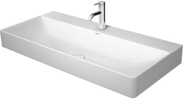 Duravit Möbel-Waschtisch geschliffen 23531000711 100x47cm, ohne Überlauf, mit Hahnlochbank, 1 Hahnloch, weiß WonderGliss