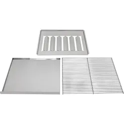 Beeketal Gasgrill Gas Grillplatte Grillrost, Abtropfblech, Abdeckung