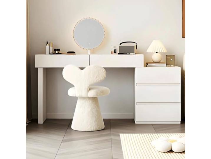 Waschtischset mit integrierter Kommode Frisiertisch aus Massivholz, schlichtes, kompaktes Design, ideal für die Aufbewahrung im Schlafzimmer(60cm (24in))