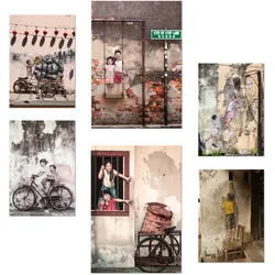 POSTER Set Mit 6 Graffiti, Straßenkunst Bunte Schablone Vietnam A3 & A4 Rahmenlos