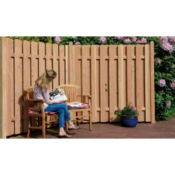 Sichtschutzzaun Saale Bogen 180 x 180 auf 160 cm – Holzzaun aus Douglasie, naturbelassen – Sichtschutz Garten & Grundstück