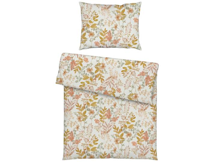 Estella Bettwäsche Natürlich Estella, Goldfarben, Floral, 140x200 cm, bügelfrei, atmungsaktiv, weiche und anschmiegsame Oberfläche, Heimtextilien, Bettwäsche & Leintücher, Bettwäsche, Makosatin-Bettwäsche