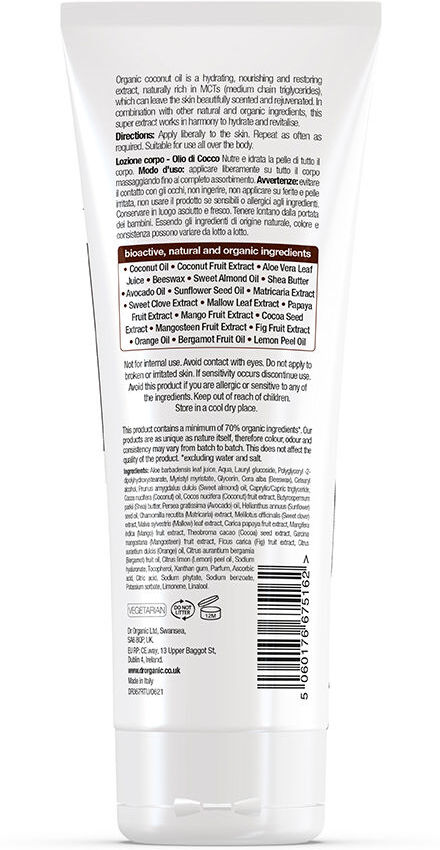 Dr. Organic Coco loción corporal 200 ml