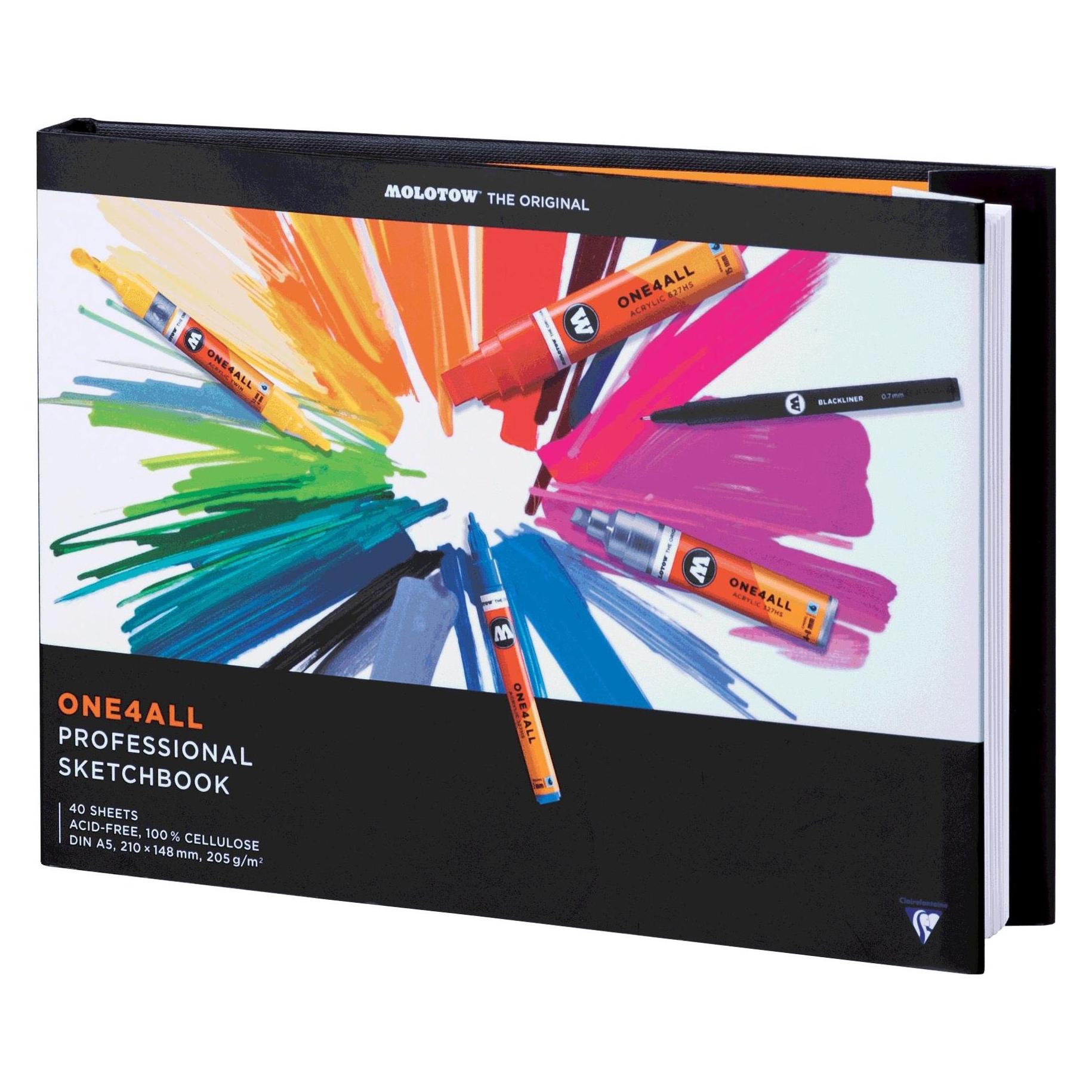 Molotow ONE4ALL Professional Artbook A5 quer 80seitig (A5, Blanko, Harter Einband) (801203)