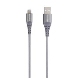 Skross USB-Kabel USB 2.0 USB-A Stecker 1.20 m Grau Rund, Flexibel, Stoff-Ummantelung SKCA0011A-MFI120CN