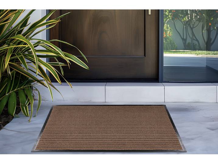 Tapis d'entrée Fine Line 225 60 x 90cm Beige/Beige