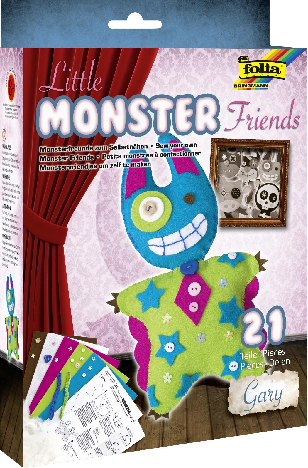folia Nähset Monster Friends Gary mehrfarbig 050102
