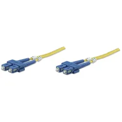 Intellinet Glasfaser LWL-Anschlusskabel, Duplex, Singlemode, SC/SC, 9/125 μm, OS2, 1 m, gelb