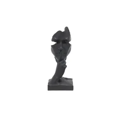 HOME STORY Deko Skulptur Gesicht   ¦ schwarz ¦ Polyresin (Kunstharz) ¦ Maße (cm): B: 13,2 H: 31,2 T: 11.0