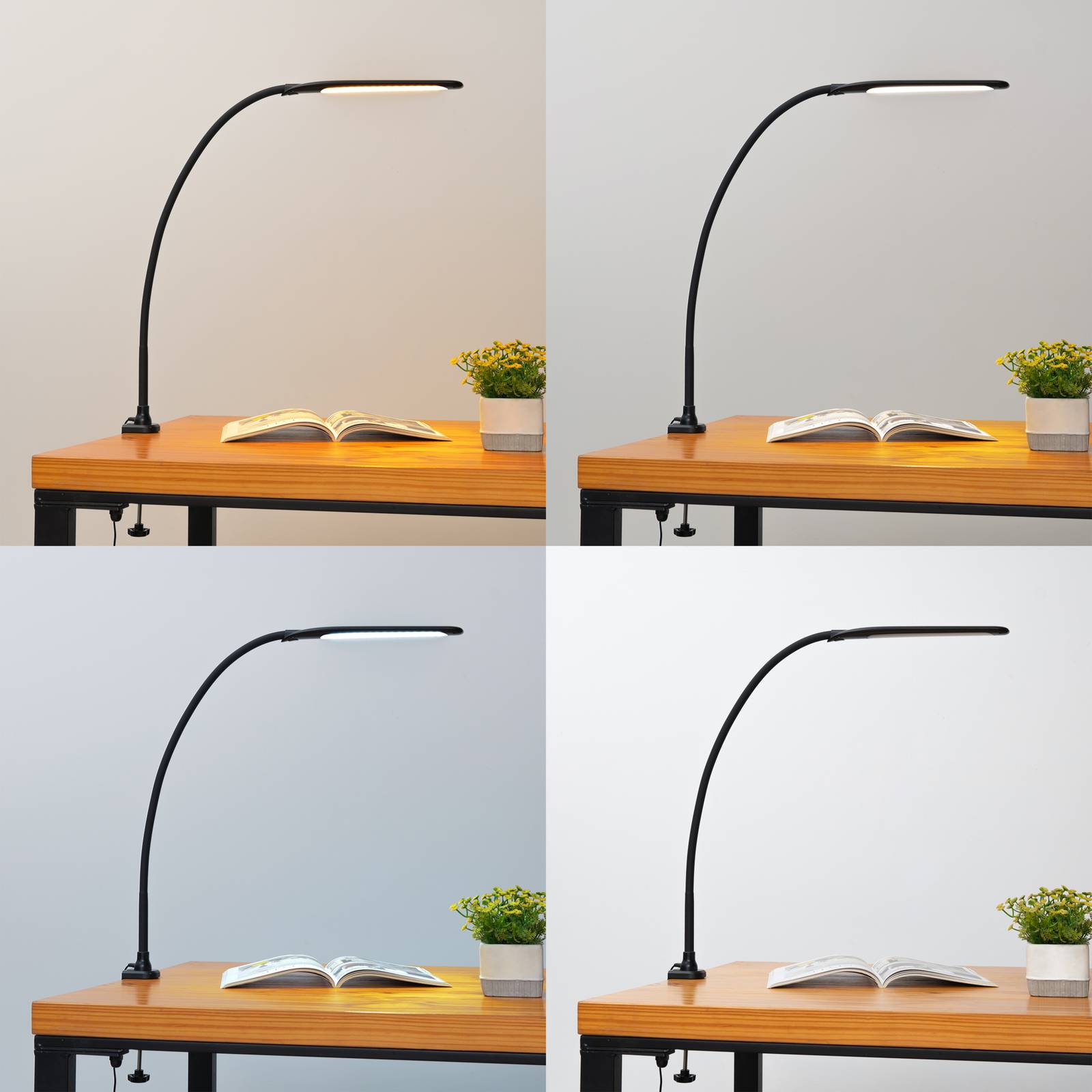 Clip On Light Nilay Lindby, dimmable, Black, Workroom / Office, metal, Modern, Table Lamp