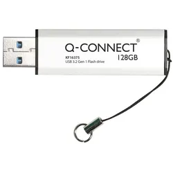 Q-Connect USB Stick Flash Drive 3.0 (128 GB, USB-A), USB Stick, Weiss