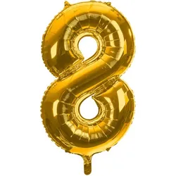 Folienballon "8", gold, 86 cm