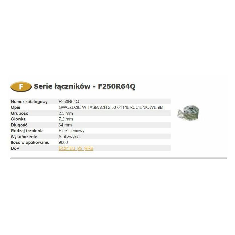 Bostitch F Nägel (9000 Stk., 64 mm) (BCHF250R64Q)