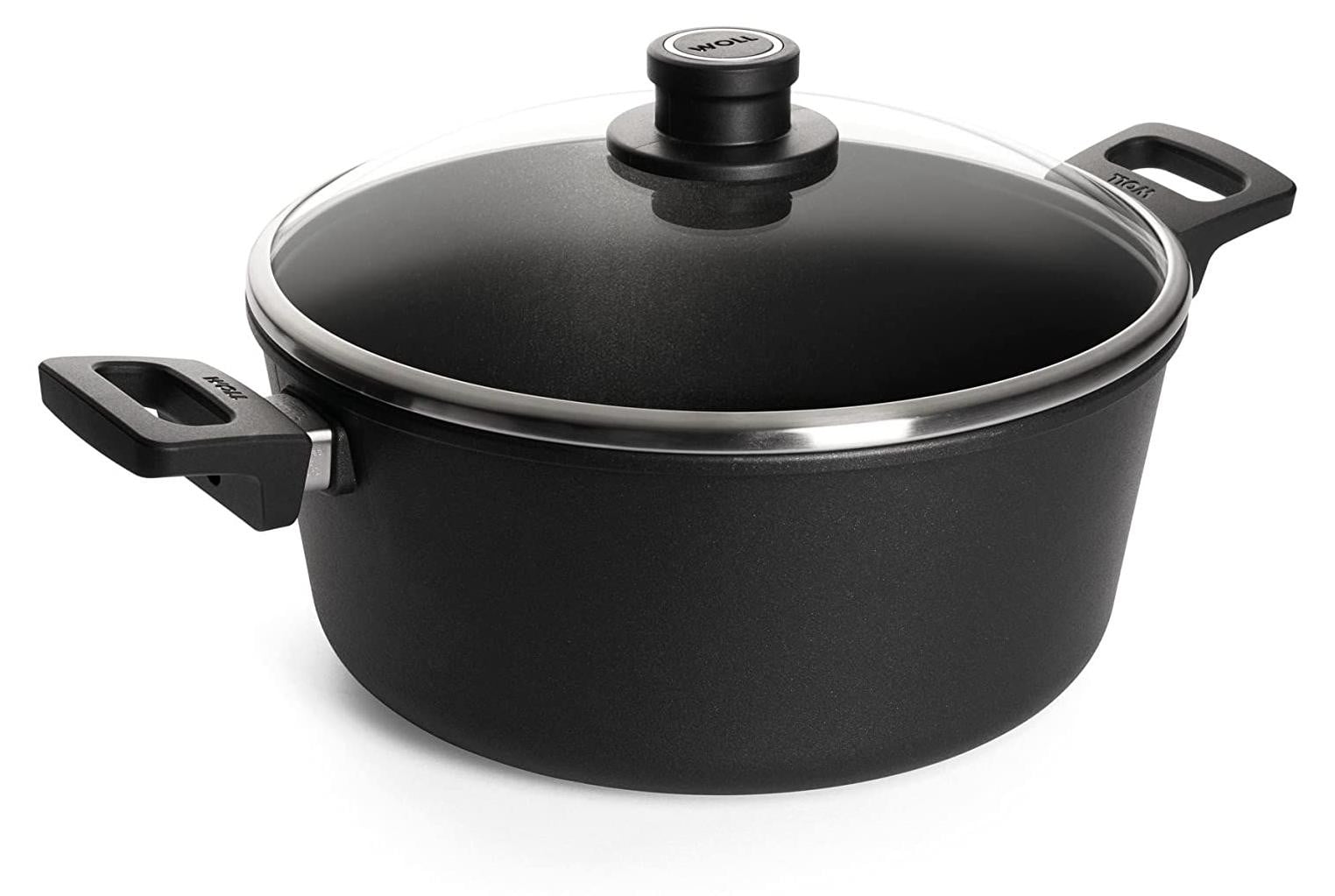 Woll NOWO Titanium 128 ILL kookpan met deksel, diameter: 28 cm, gietijzer/gegoten aluminium, geschikt voor inductie